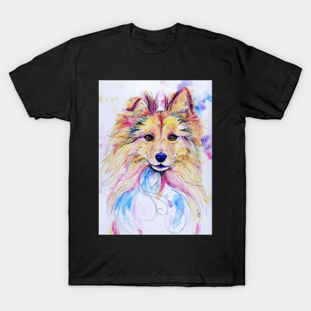 Rough Collie T-Shirt by EveiArt